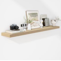 Floating Shelf 55" W x 9" D x 1.8" H - Oak