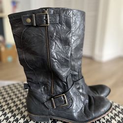 GIANNI BINI Black Leather Boots