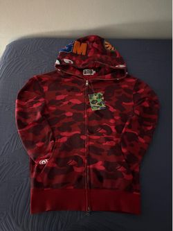 Red bape hoodie zip up size small