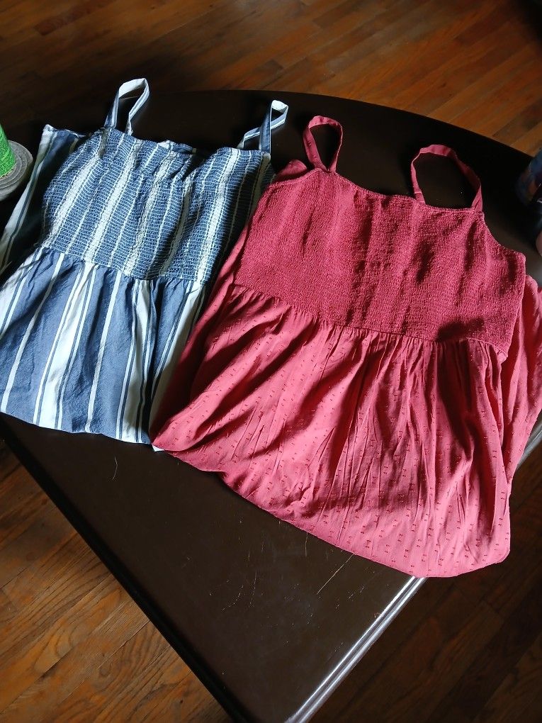 2 Womens Largebold Navy Summer Dresses