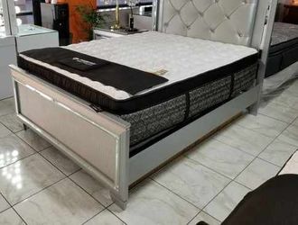 BRAND NEW 4 PC QUEEN SIZE BEDROOM SET BED DRESSER MIRROR NIGHTSTAND NEW FURNITURE ADD MATTRESS AVAILABLE USA MEXICO FURNITURE BN