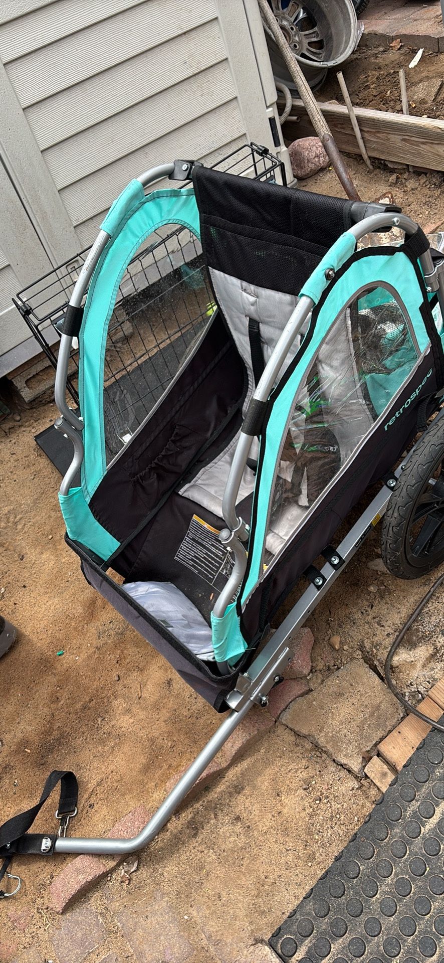 Retrospec Teal Black Child Bike Trailer Stroller