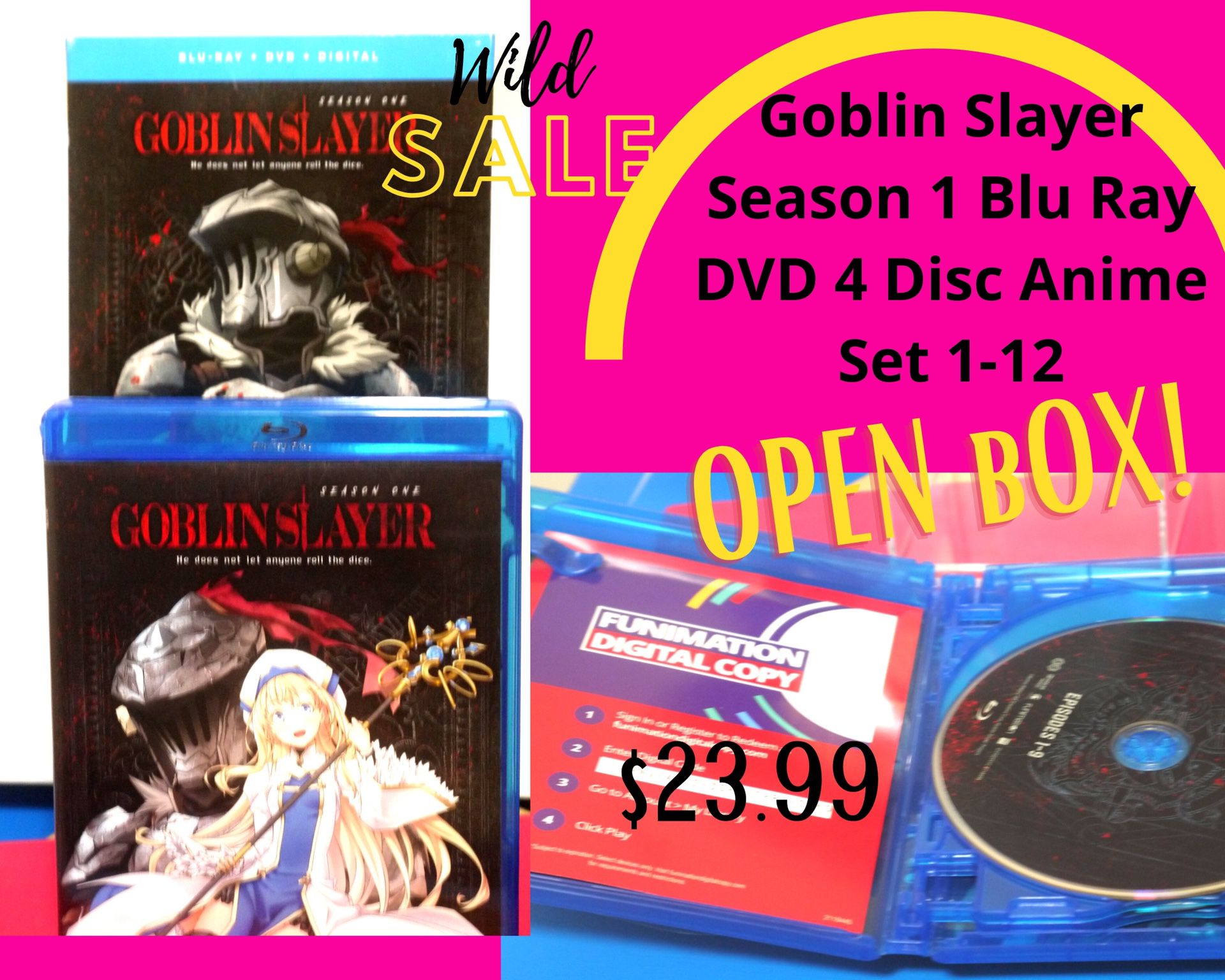 Goblin Slayer 4 discs: Blue Ray+DVD.