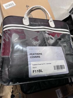 Mario Capasa Feathers Black Leather-Look Sofa Covers – 4 Piece Set