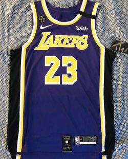 100% Authentic Lebron James Los Angeles Lakers Jersey Size 48 Large With Kobe And Stern Patch