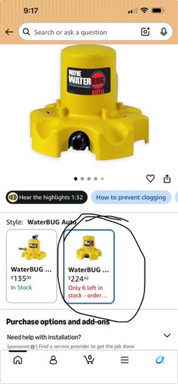 Automatic Water Removal  “Wayne Water Bug”