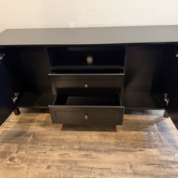 Black TV Console With Tons Of Storage!