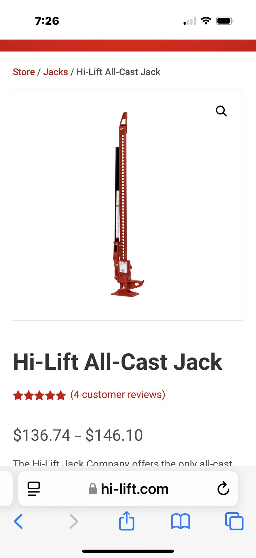 Hi left Bumper Jack