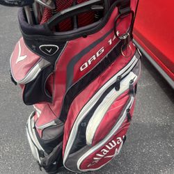 GOLF, two monster size bags for your weapons, spot for each club, compartments everywhere, all zippers work, no rips, no tears, room for everything yo