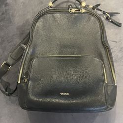 Tumi Black Leather Backpack