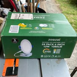 24 Pack 6 Inch 12w Recessed Led Slim Panel Light 