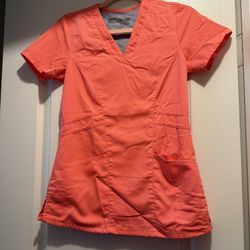 Grey’s Anatomy XXS Bright Papaya/coral Scrub Top