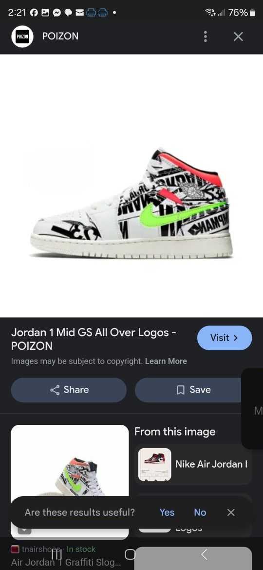 Air Jordan 1 Mid All Over Logos Men's 9