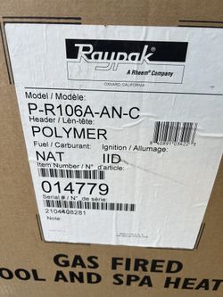 RAYPAK 014779 GAS HEATER for Sale in Eola, IL - OfferUp
