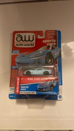 Auto World Sports Cars 2011 Chevy Corvette Z06 Gulf Blue/Orange 1:64 Diecast (Damaged)