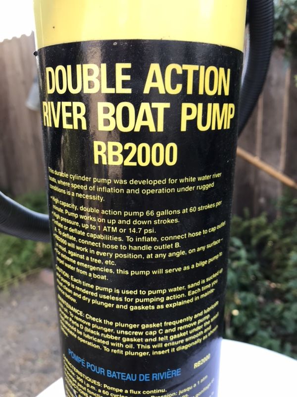 Double Action river boat hand pump