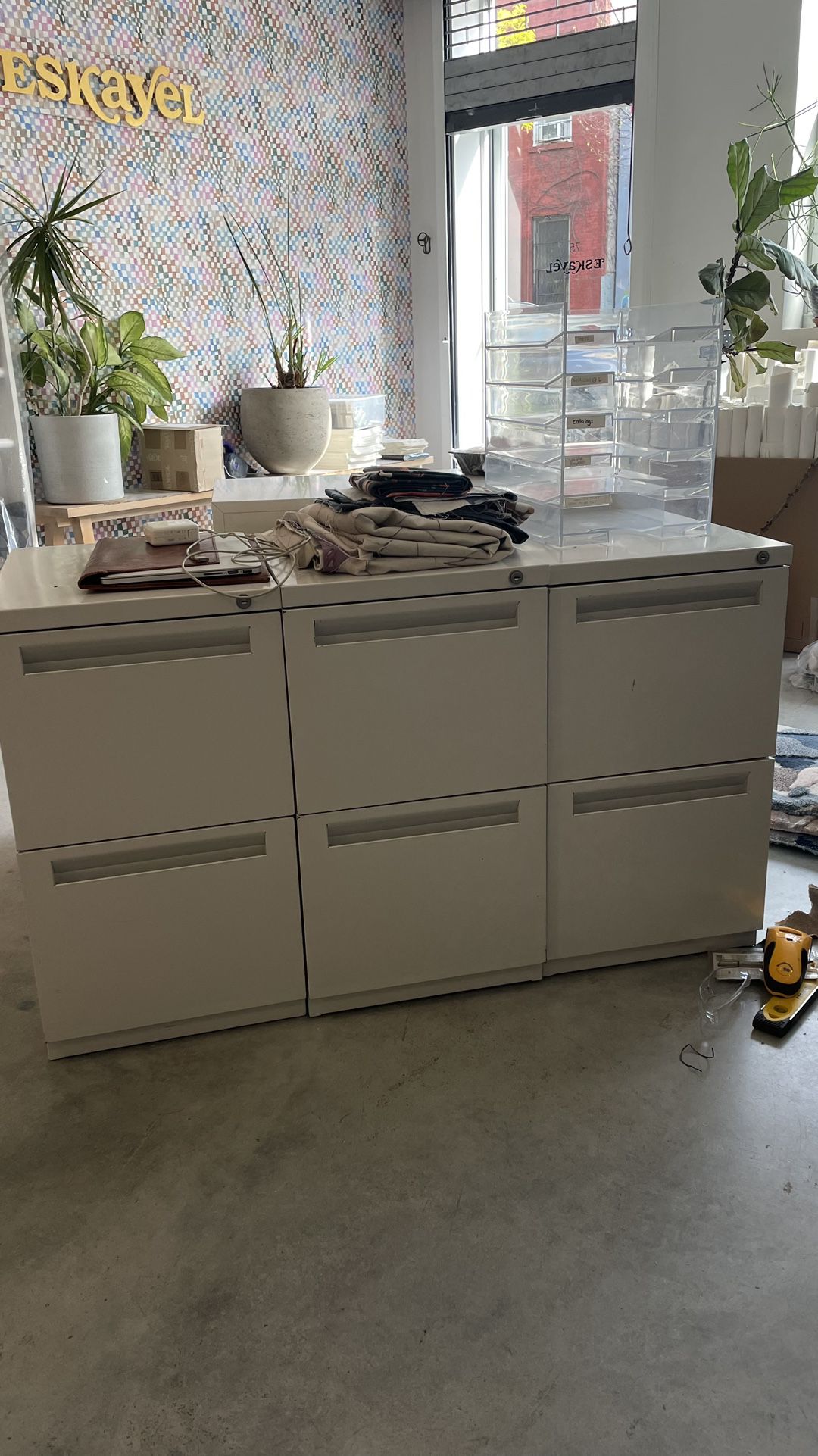 White Industrial Filing Cabinets 