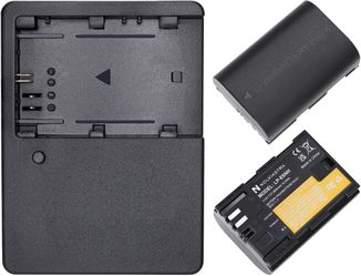 2-Pack Canon LP-E6NH Camera Batteries 2600mAh with Charger & AC Cord