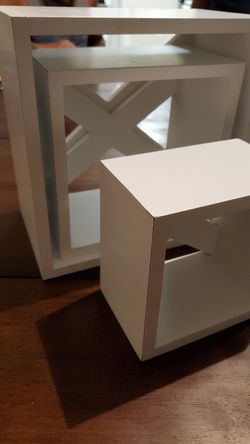 Three cube shelves