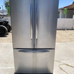 Maytag three door stainless steel fridge
