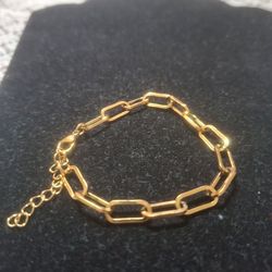 Gold Paperclip Chain Bracelet