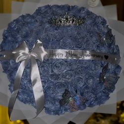 100 Blue Roses Bouquet/Ramo Buchon
