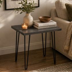 Industrial Style Square Accent Table