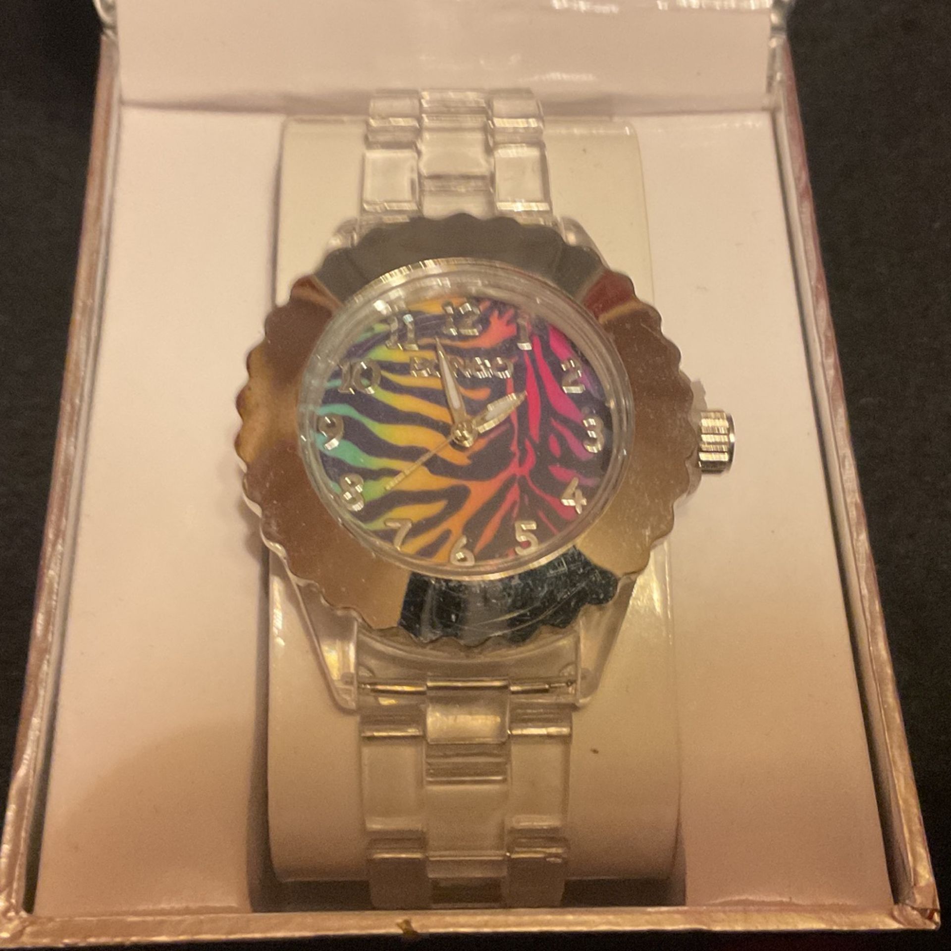 BONGO Watch..stainless Steel Back,clear Band