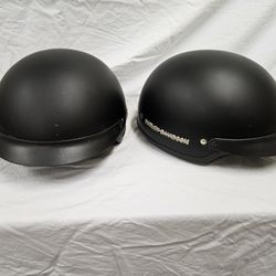 2 Harley Davidson Half Helmets. "New Basic Rider" Matte black. M & Xl