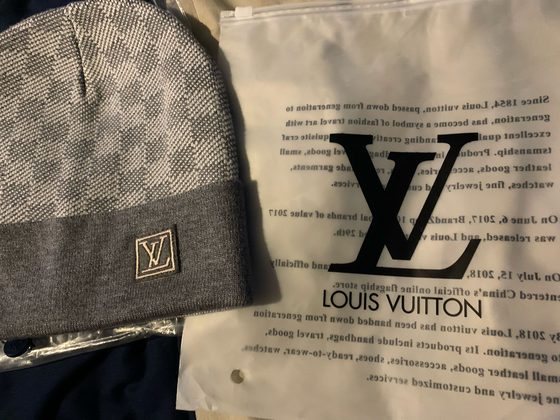 Louis Vuitton Petit Damier Beanie Gray, One-Size