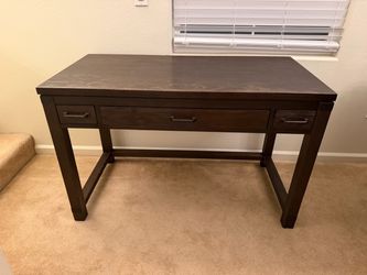 Livingston Dark Wood Writing Desk with 3 Drawers