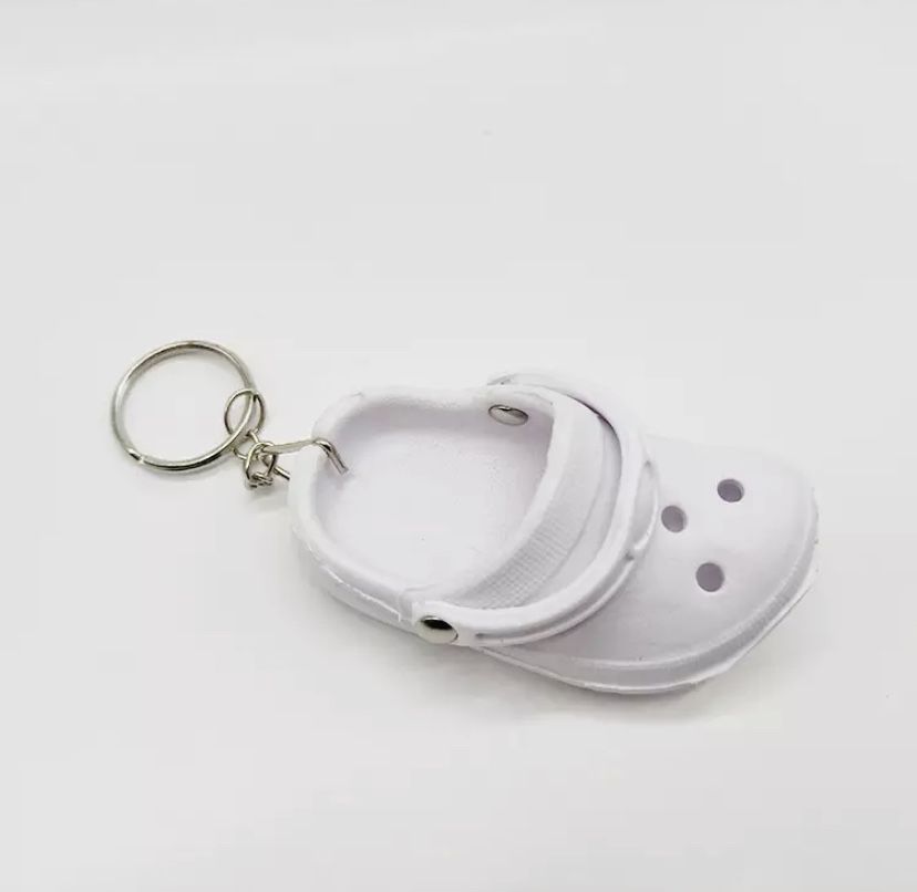 Slide White Keychain