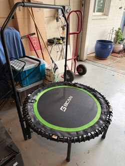 BCAN Fitness Rebounder Trampoline with Handlebar — Brand New