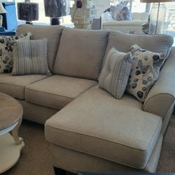 Beige/Grey Sofa Chaise (Sectional)