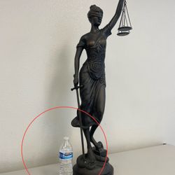Around 40 Inch - Bronze  Statue  Large Lady Justice Snake Sword Book Scale 