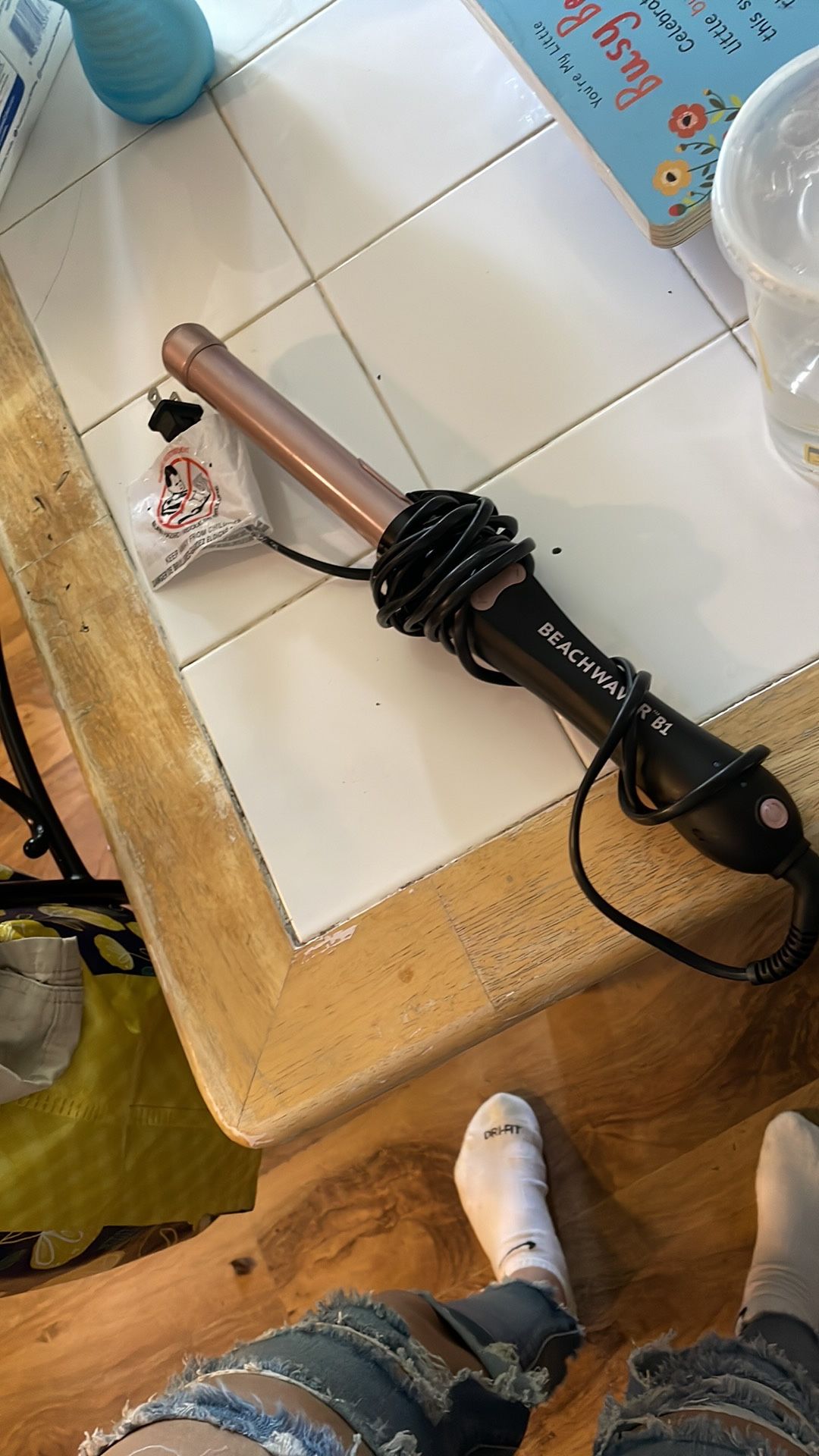 Beachwaver B1 Curling Iron in Black and Rose Gold