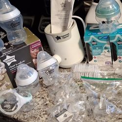 Tommee Toppee Bottles And Bottle Warmer 