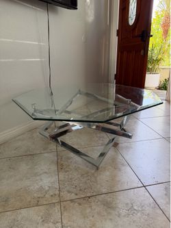 Glass center table and corner table