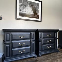 Gorgeous Set Of Tall Wooden Nightstands