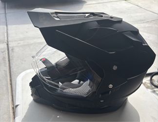 Matte Black Adventure Dual Sport Motorcycle Helmet