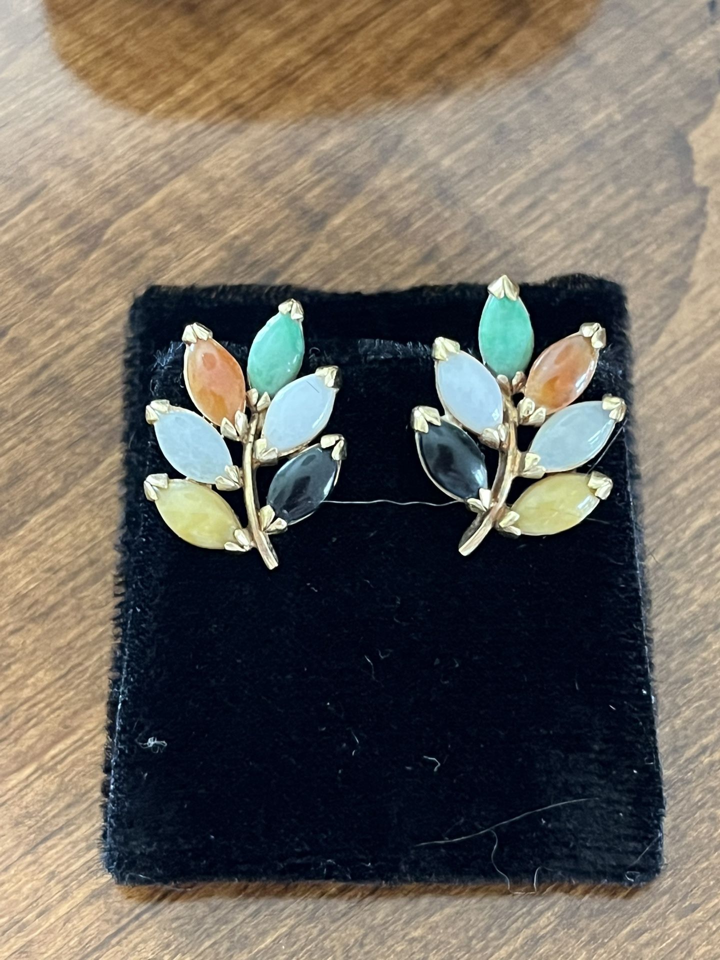 Multi Colored Jade Earrings