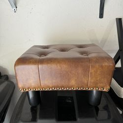 Small Stool Leather Top