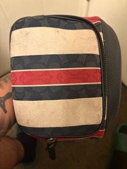 Coach Signature Stripe Dopp Kit Bag