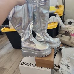 Silver Boots -halloween OR rave