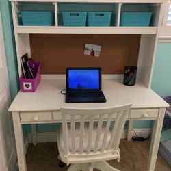 Pottery Barn Desk, Hutch and Chair