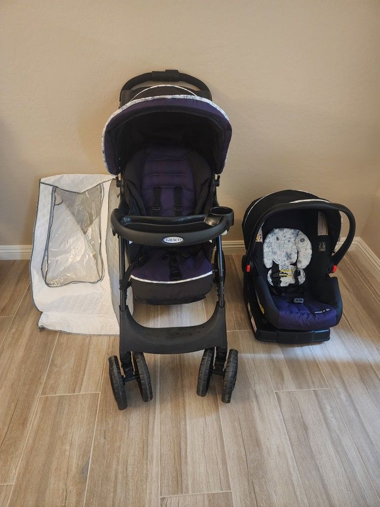 Graco Comfy Cruiser Click Connect Travel System Stroller with SnugRide 30 Infant Car Seat (Cassidy)