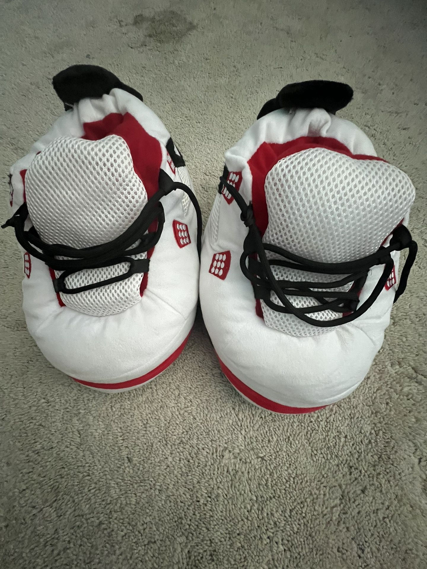 Red And White Fluffy Jordan 4 Shoes Brand New 3-10