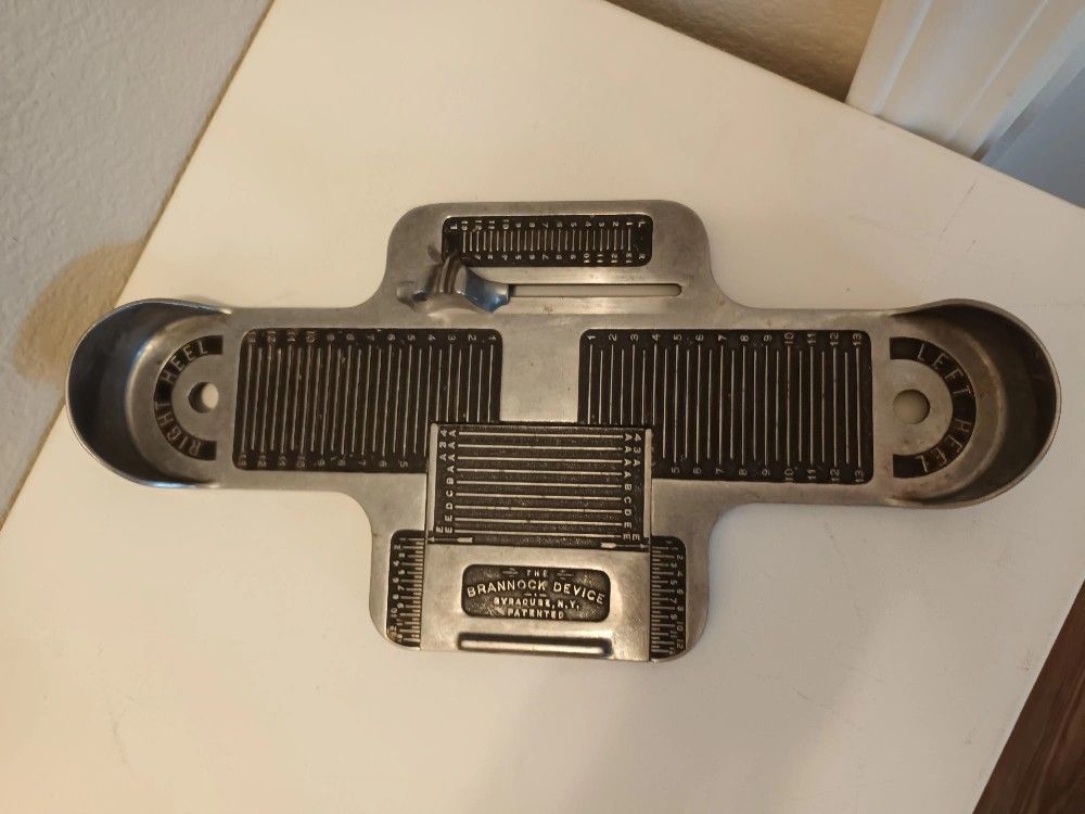 Collectible Vintage Brannock Device Syracuse NY Patented Metal Foot Measurement Tool