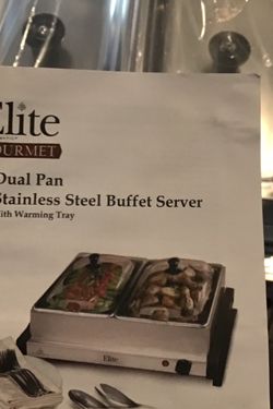 Dual Pan Stainless Steel Buffet Server
