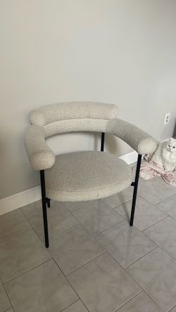 Two Boucle Dining Chairs